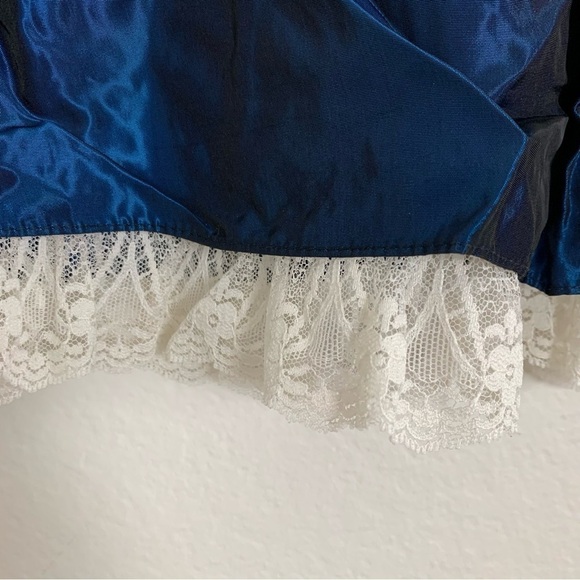 Vintage Jessica McClintock Gunne Sax Baby Taffeta Dress Big Collar Lace - Picture 8 of 17